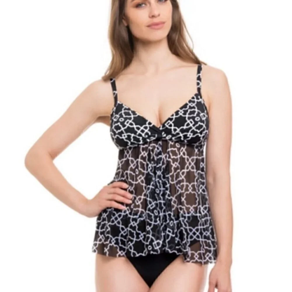 Profile by Gottex Tankini Swim Top Size 10 NWT